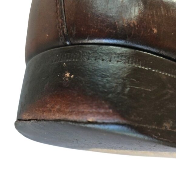 Vintage 1980s Ferragamo Men’s Brown Leather Penny Loafers Made in Italy 11.5D - Picture 10 of 13
